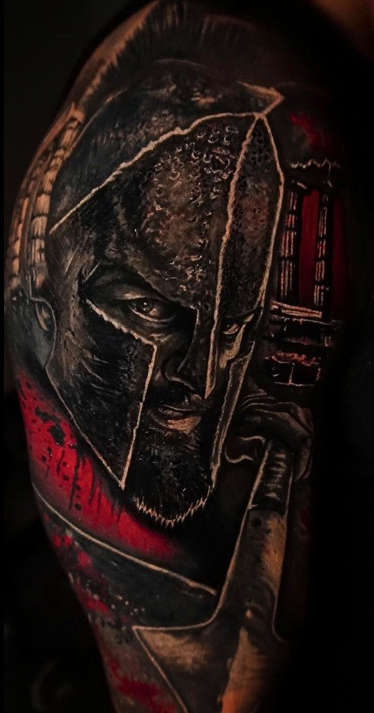 Spartan warrior cover-up, healed result
