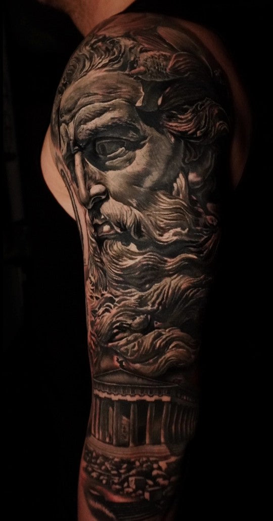 Black and grey realism cover-up by Tony Ray