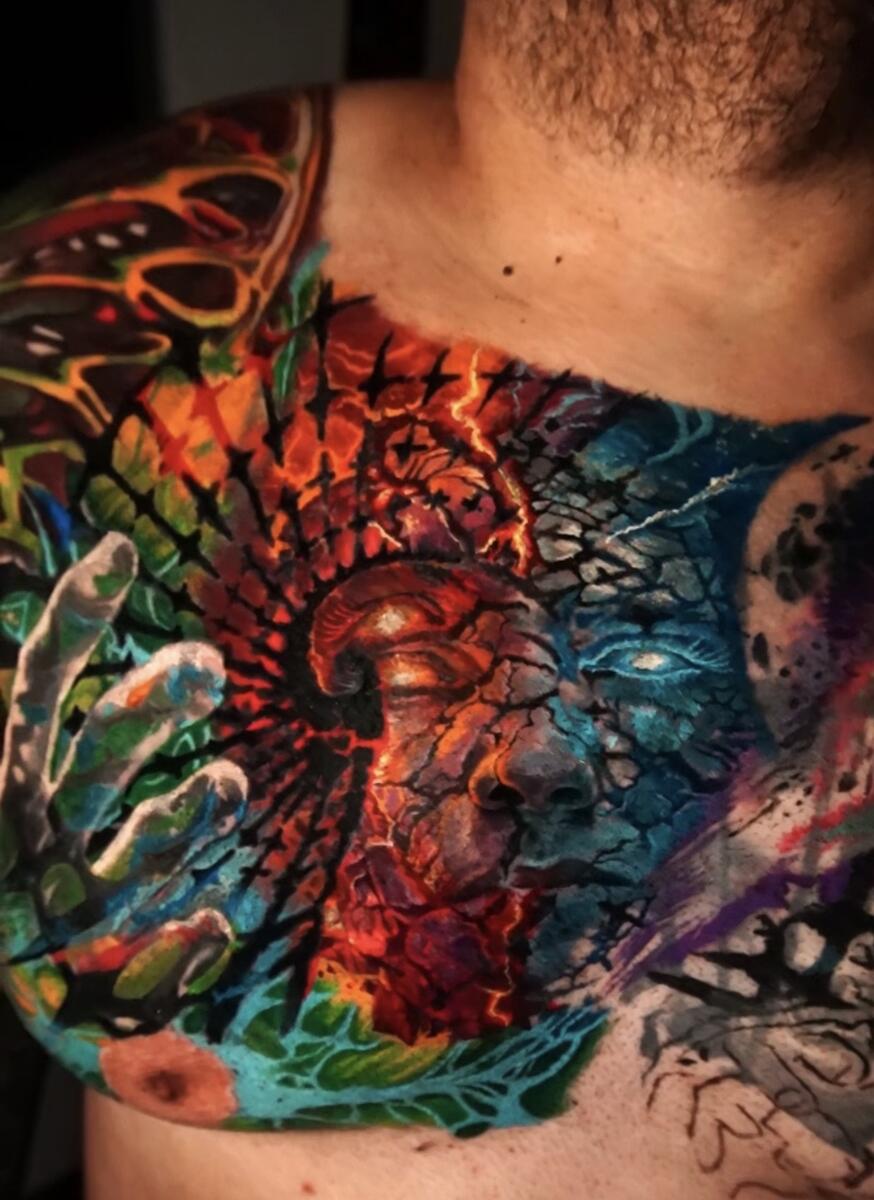 Color realism tattoo work