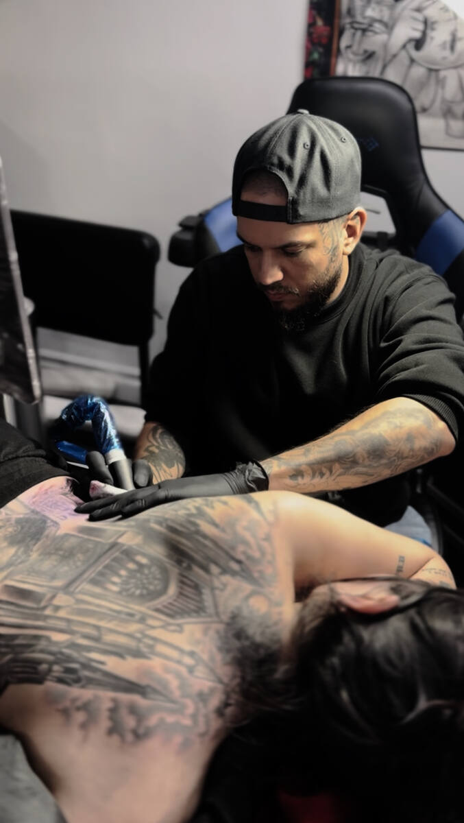 Tony Ray tattooing